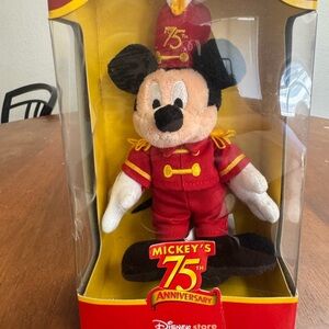 Disney Store Mickey Mouse 75th Anniversary Bandleader Plush Doll Toy 8" New NIB